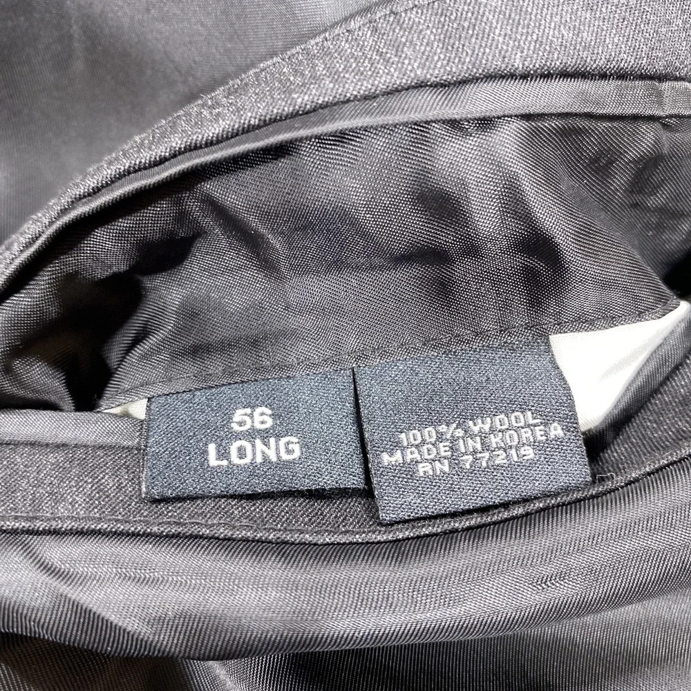 Pronto Uomo Couture Suit Jacket Mens 56 Long Gray Super 120s Wool 3 Button Lined